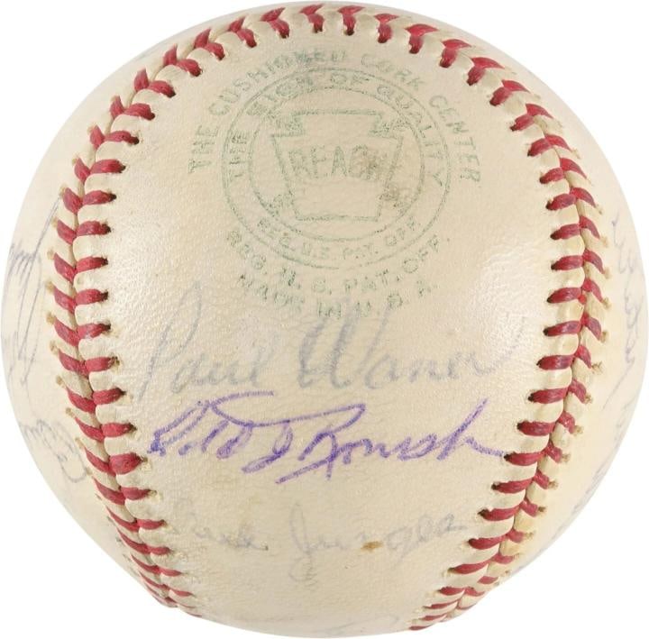 Jackie Robinson Paul Waner 1962 Old Timers Day HOF Multi Signed Baseball PSA DNA - 2