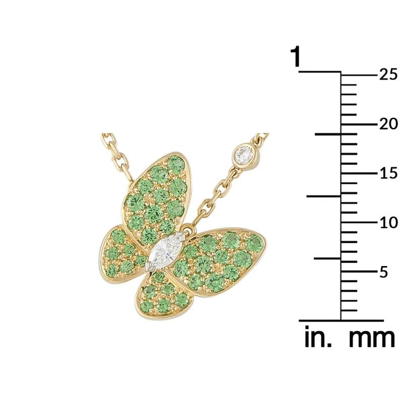 Van Cleef & Arpels Two Butterfly 18K Yellow Gold Diamond and Sapphire Necklace - 5