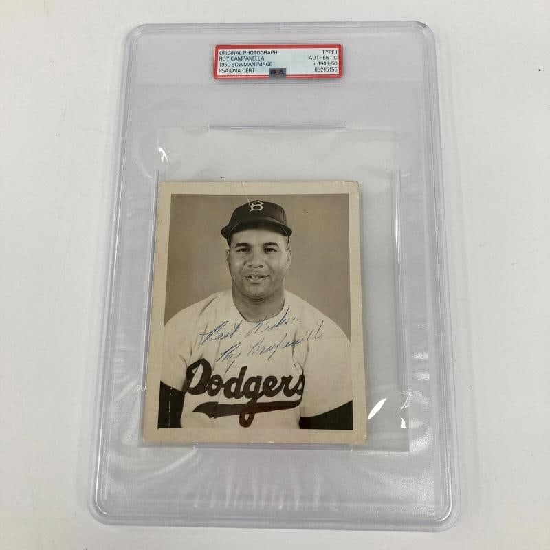 Roy Campanella Signed Original Type 1 Photo Used For 1950 Bowman Card PSA DNA - 3