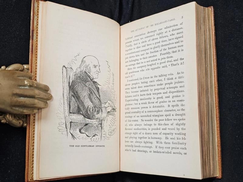 1858 The Autocrat at the Breakfast-table 1st Ed. Signed by Author Fine Leather - 12