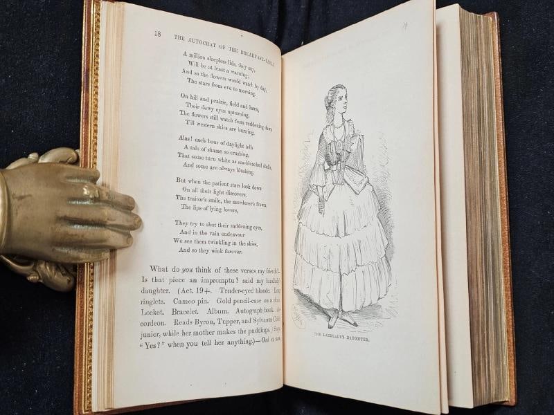 1858 The Autocrat at the Breakfast-table 1st Ed. Signed by Author Fine Leather - 15