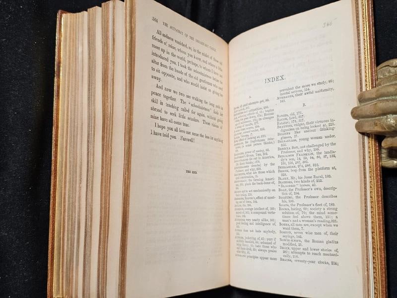 1858 The Autocrat at the Breakfast-table 1st Ed. Signed by Author Fine Leather - 19