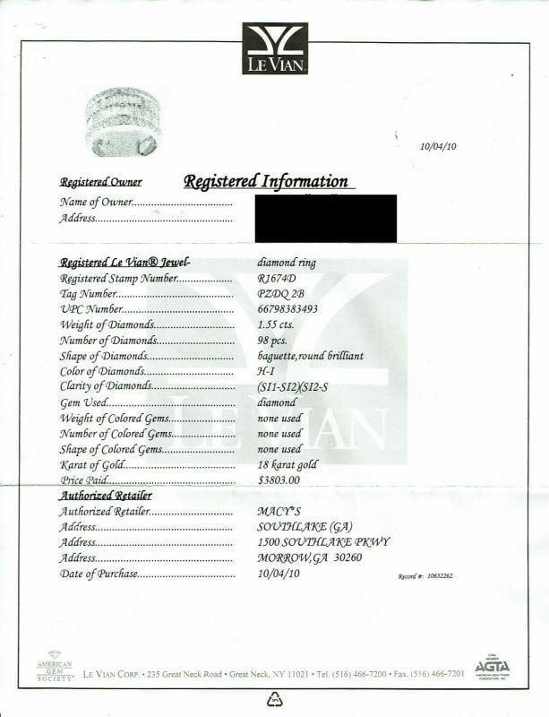 Le Vian 18k White Gold Round & Baguette Diamond Wedding Band Ring 1.55 tcw - 7