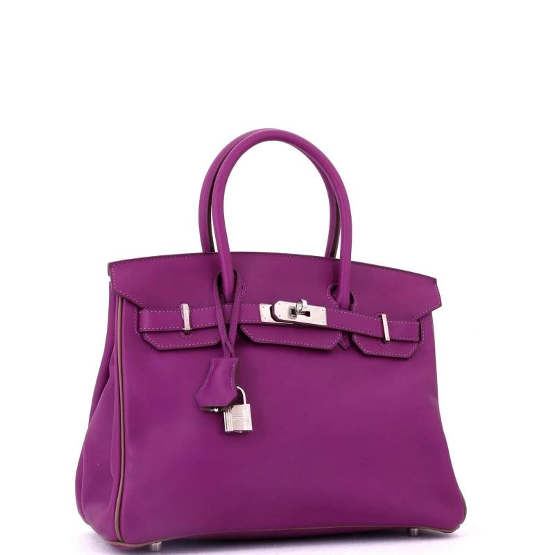 Hermes Birkin Handbag Bicolor Swift with Palladium Hardware 30 - 2