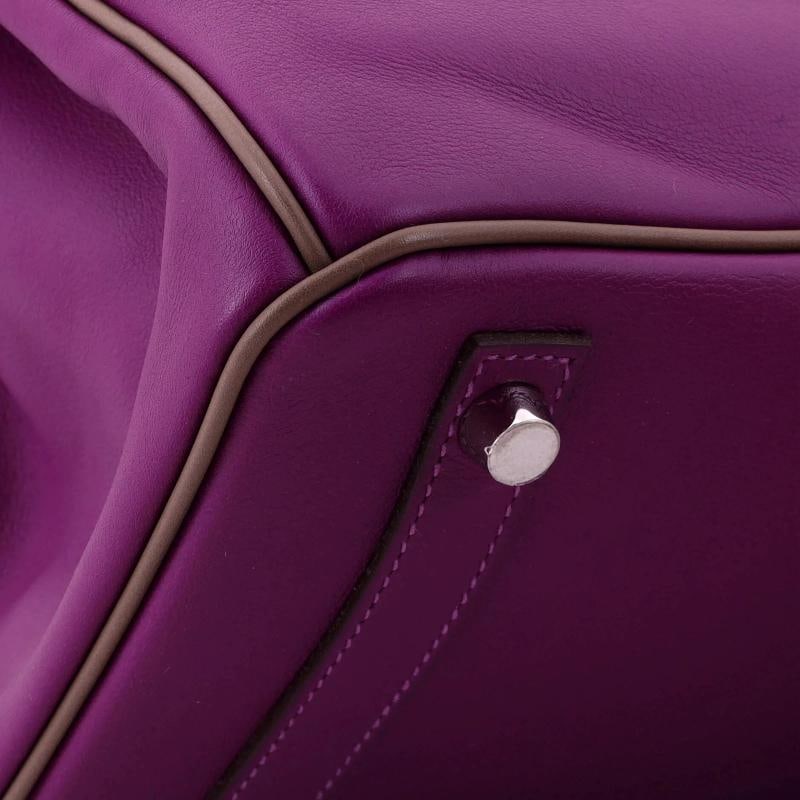 Hermes Birkin Handbag Bicolor Swift with Palladium Hardware 30 - 7