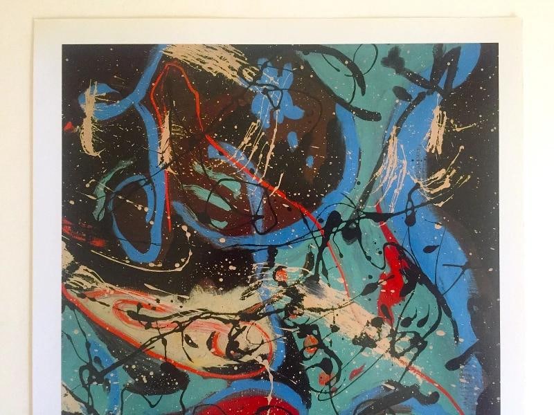 JACKSON POLLOCK ABSTRACT EXP LITHOGRAPH PRINT COMPOSITION WITH POURING II 1943 - 2