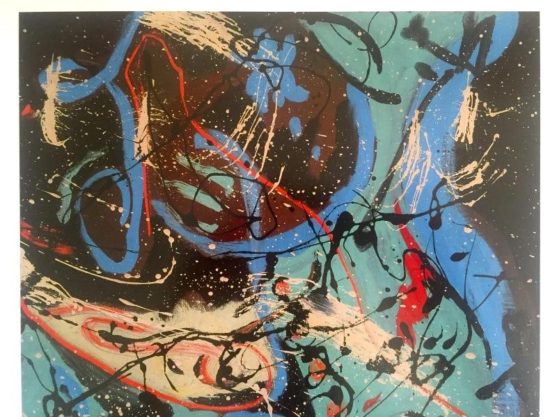 JACKSON POLLOCK ABSTRACT EXP LITHOGRAPH PRINT COMPOSITION WITH POURING II 1943 - 4