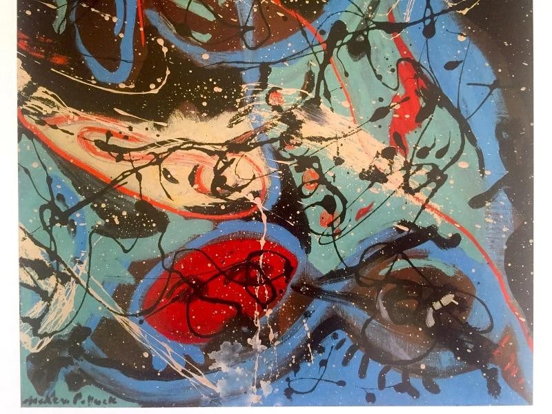 JACKSON POLLOCK ABSTRACT EXP LITHOGRAPH PRINT COMPOSITION WITH POURING II 1943 - 5