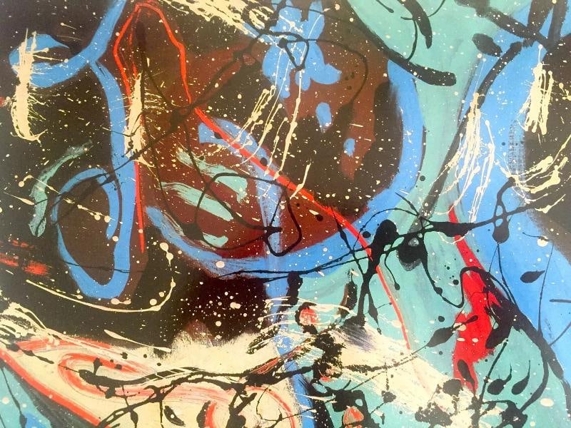 JACKSON POLLOCK ABSTRACT EXP LITHOGRAPH PRINT COMPOSITION WITH POURING II 1943 - 6