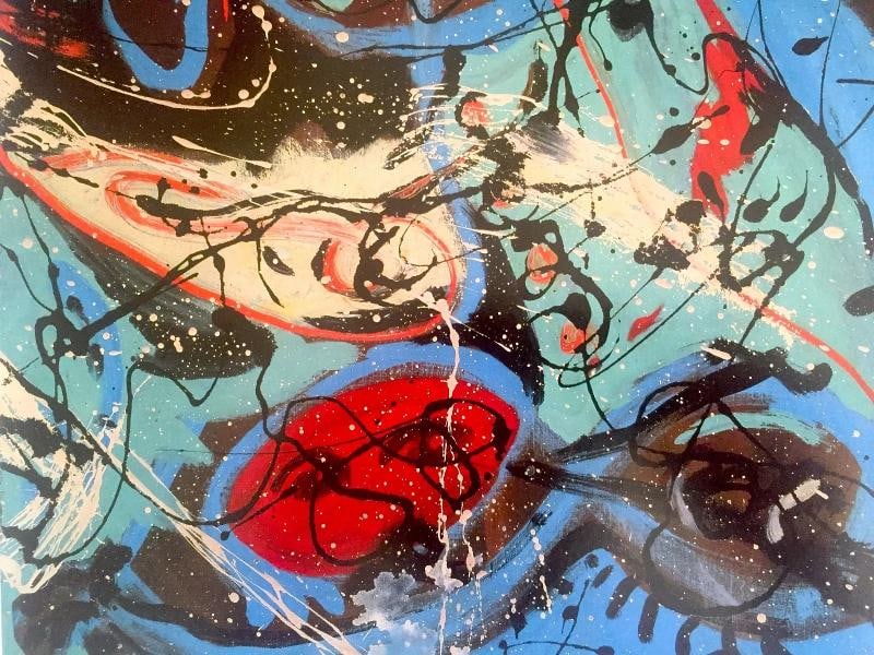 JACKSON POLLOCK ABSTRACT EXP LITHOGRAPH PRINT COMPOSITION WITH POURING II 1943 - 7