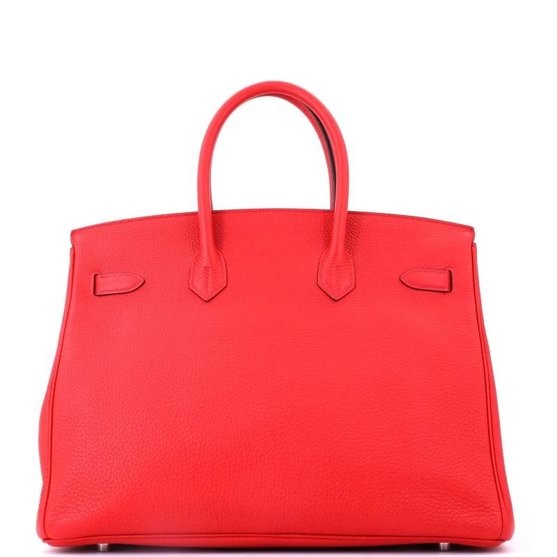 Hermes Birkin Handbag Red Togo with Palladium Hardware 35 - 3