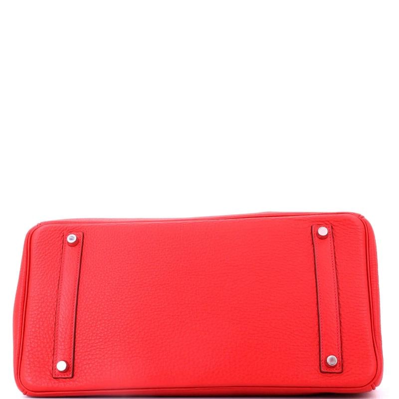 Hermes Birkin Handbag Red Togo with Palladium Hardware 35 - 4