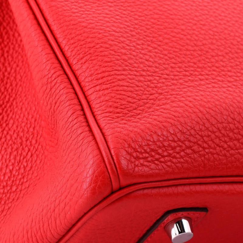 Hermes Birkin Handbag Red Togo with Palladium Hardware 35 - 7