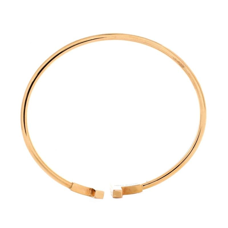 Tiffany & Co. T Wire Bracelet 18K Yellow Gold and Diamonds - 3