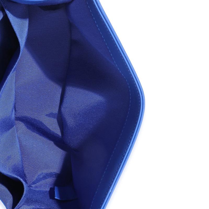 Chanel Blue Lambskin Quilted Tweed Old Medium Boy Bag - 2