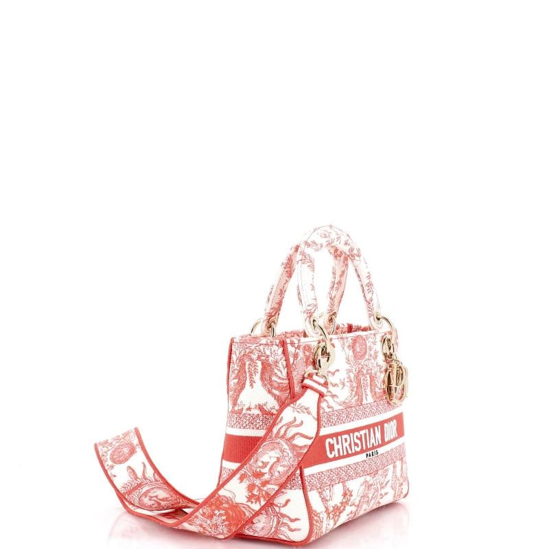 Christian Dior Lady D-Lite Bag Embroidered Canvas Medium - 2