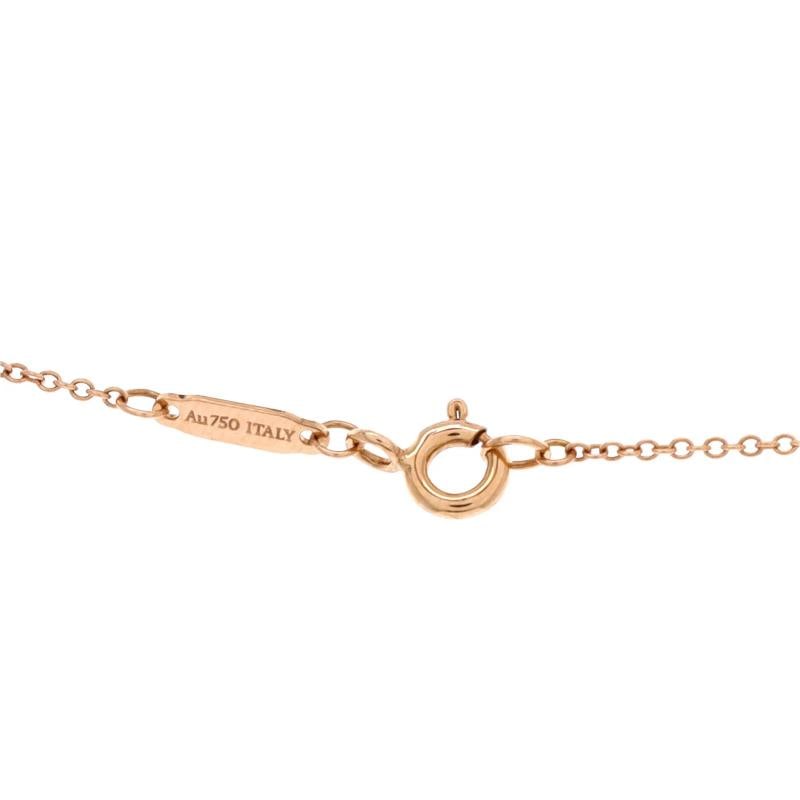 Tiffany & Co. T Circle Pendant Necklace 18K Rose Gold with Diamonds and Center - 4