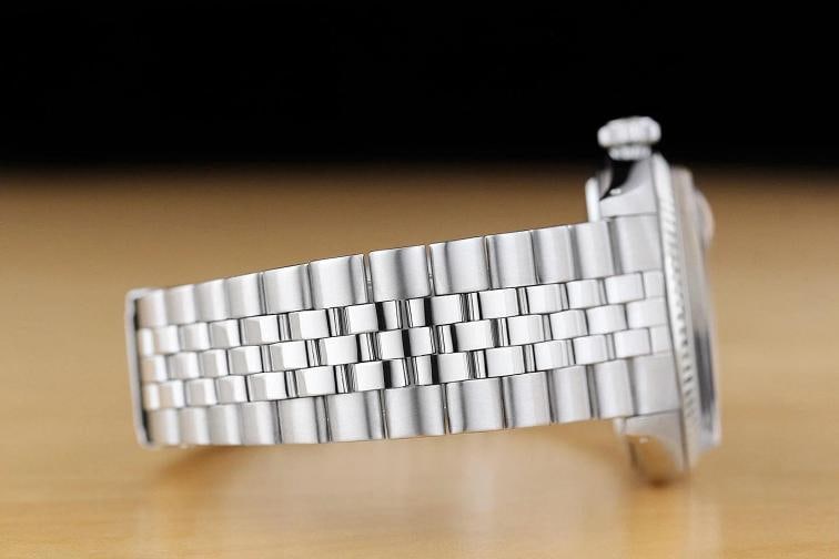 ROLEX MENS DATEJUST BLACK 18K WHITE GOLD STEEL WATCH w/ FOLDED JUBILEE BAND - 8