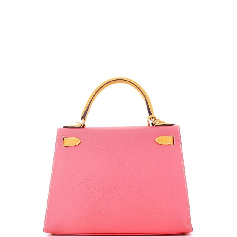 Hermes Kelly Handbag Bicolor Epsom with Brushed Gold Hardware 28 - 3