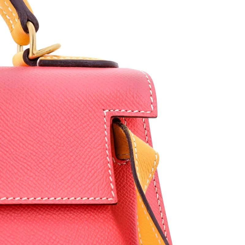 Hermes Kelly Handbag Bicolor Epsom with Brushed Gold Hardware 28 - 8
