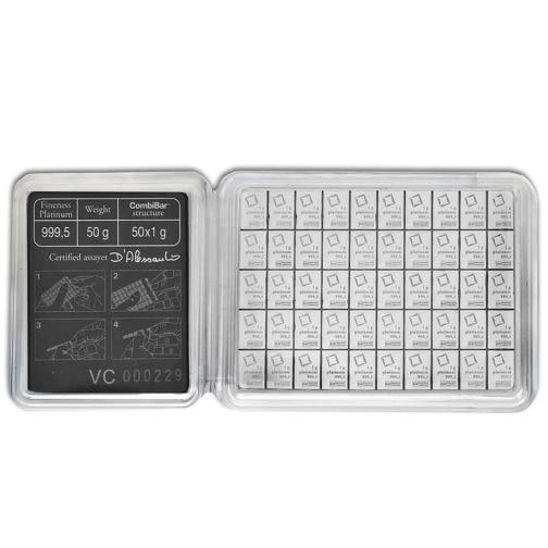50x 1 gram Platinum CombiBarÃ¢â€žÂ¢ - Valcambi (In Assay) - 2