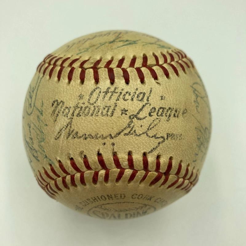 Jackie Robinson Roy Campanella 1956 Brooklyn Dodgers Team Signed Baseball JSA - 11