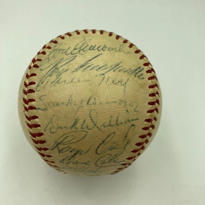 Jackie Robinson Roy Campanella 1956 Brooklyn Dodgers Team Signed Baseball JSA - 5