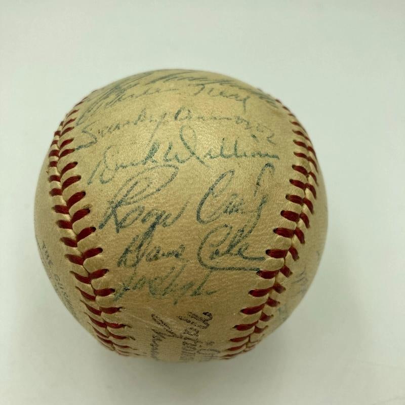 Jackie Robinson Roy Campanella 1956 Brooklyn Dodgers Team Signed Baseball JSA - 6
