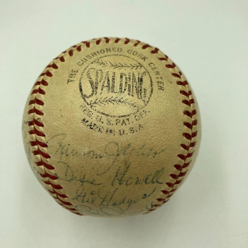 Jackie Robinson Roy Campanella 1956 Brooklyn Dodgers Team Signed Baseball JSA - 8
