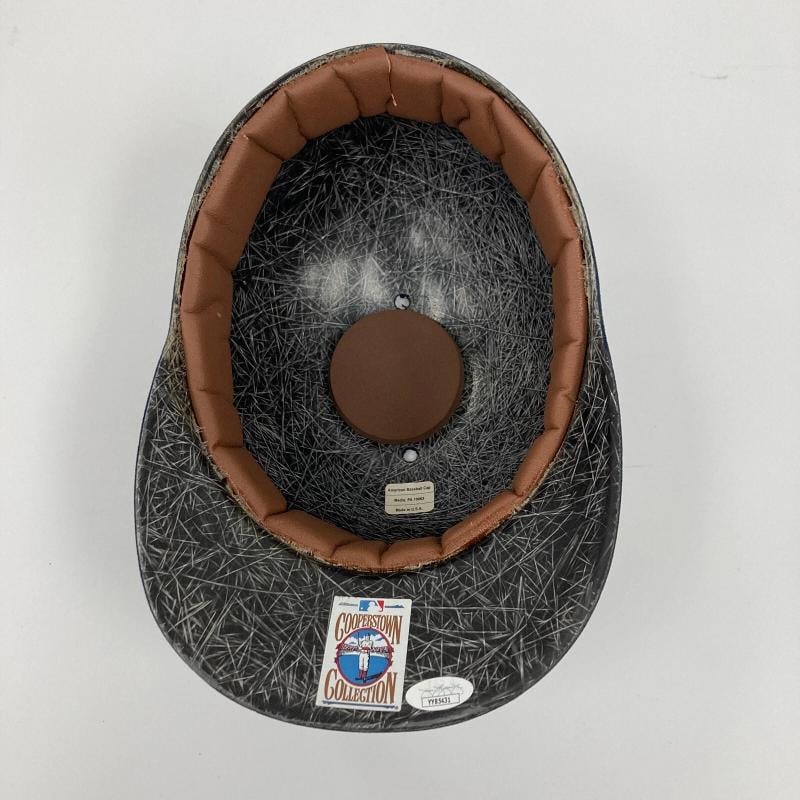 Yogi Berra Signed 1960's Vintage Style New York Yankees Baseball Helmet JSA COA - 4