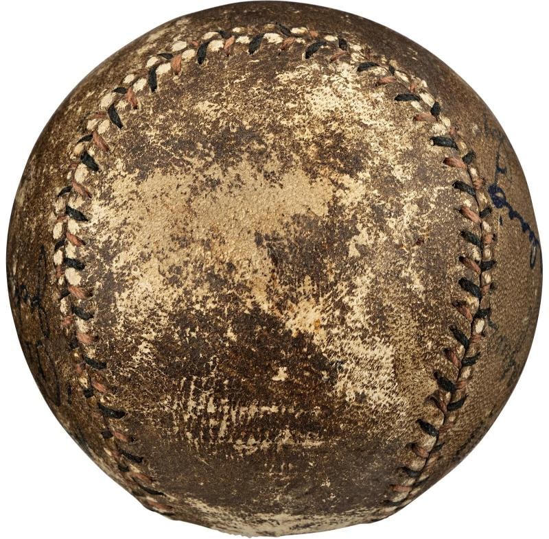 Babe Ruth Lou Gehrig & Honus Wagner Signed 1920's Baseball PSA DNA COA - 5