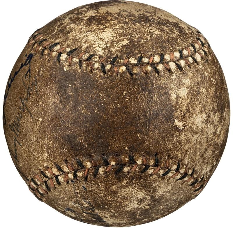 Babe Ruth Lou Gehrig & Honus Wagner Signed 1920's Baseball PSA DNA COA - 7