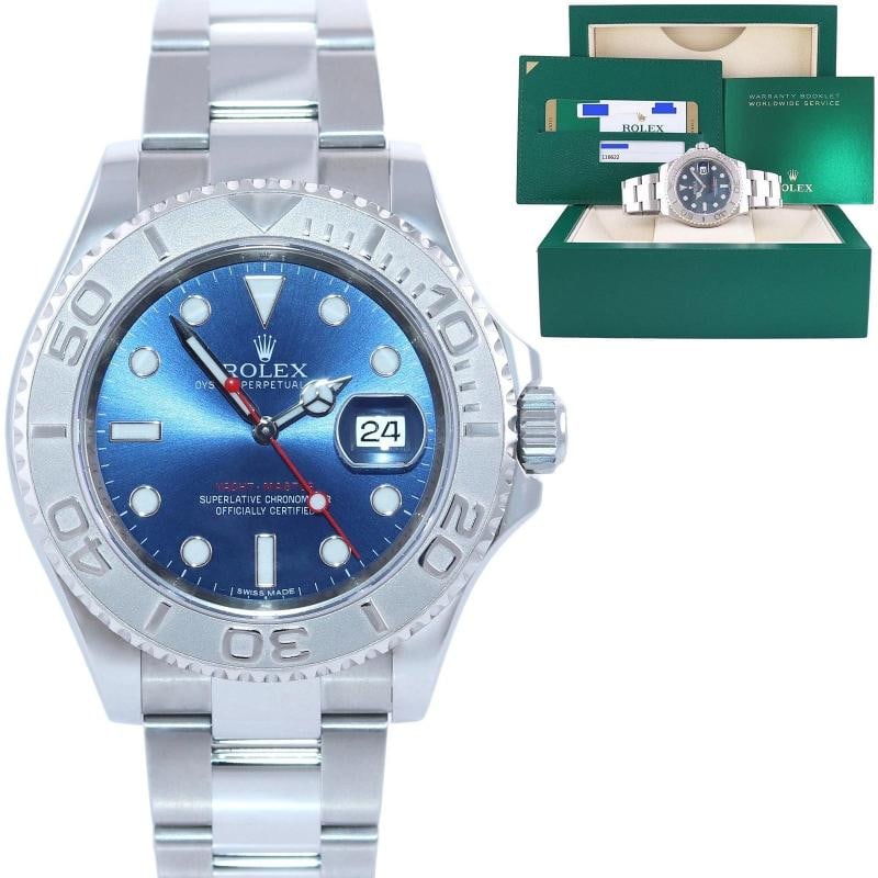 MINT 2016 PAPERS Rolex Yacht-Master 116622 Steel Platinum Blue 40mm Watch Box/Papers: Condition: Pre-owned - Excellent,Brand: Rolex,Department: Men,Type: Wristwatch,Country of Origin: Switzerland 