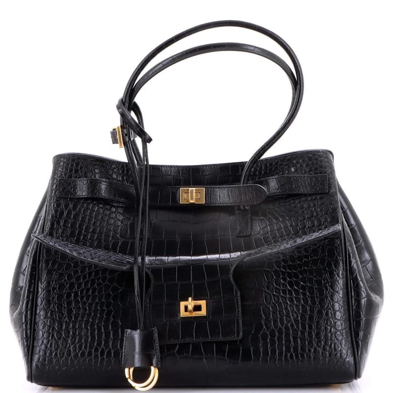 Balenciaga Bel Air Carry All Bag Crocodile Embossed Leather Medium (1 of 6)