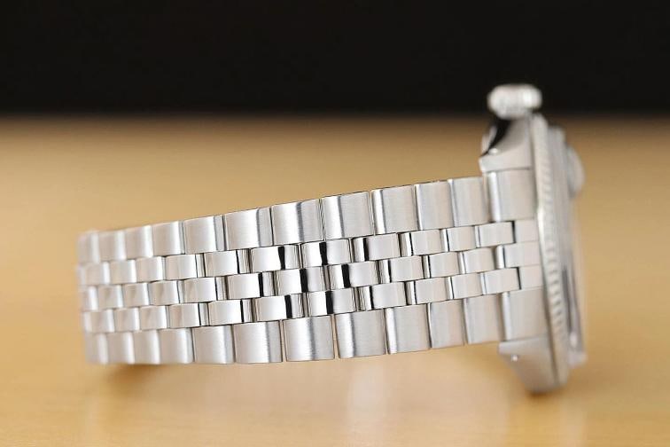 ROLEX MENS DATEJUST BLACK DIAMOND DIAL 18K WHITE GOLD STEEL WATCH w/ FOLDED BAND - 8