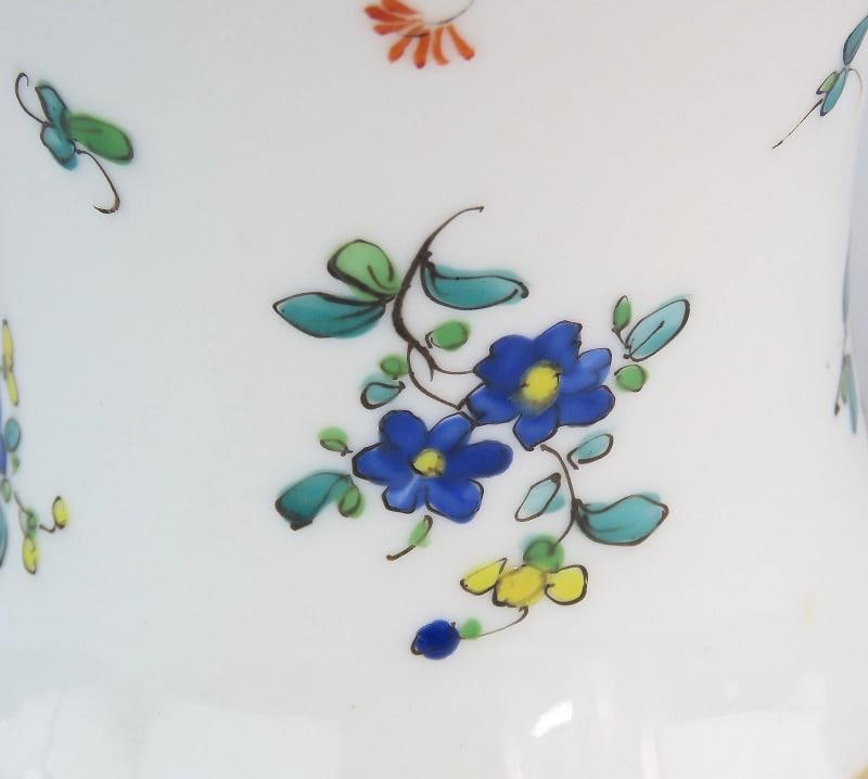 Beautiful Pair Antique Samson French Floral Flowers Garlands Vases 9 5/6" - 6