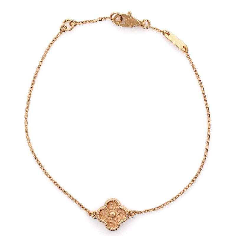 Van Cleef & Arpels Sweet Alhambra Bracelet 18K Rose Gold: Condition: Pre-owned - Good,Brand: Van Cleef & Arpels,Main Stone: Unknown,Metal: 18K Rose Gold,Metal Purity: 18K,Style: Bracelet,Type: Bracelet,Color: Rose Gold,Material: 18K Rose Gold 