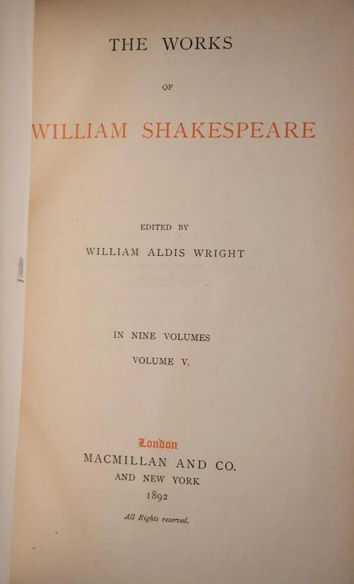 Rare 1891 The Works of WILLIAM SHAKESPEARE Hamlet ROMEO & JULIET Bound by Frost - 7