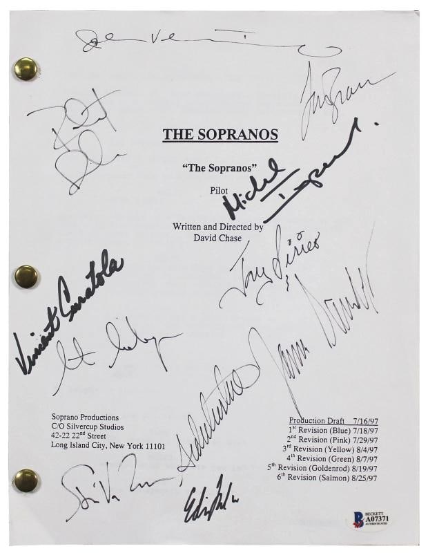 The Sopranos (11) Gandolfini, Falco, Imperioli +8 Signed Pilot Tv Script BAS LOA (1 of 4)