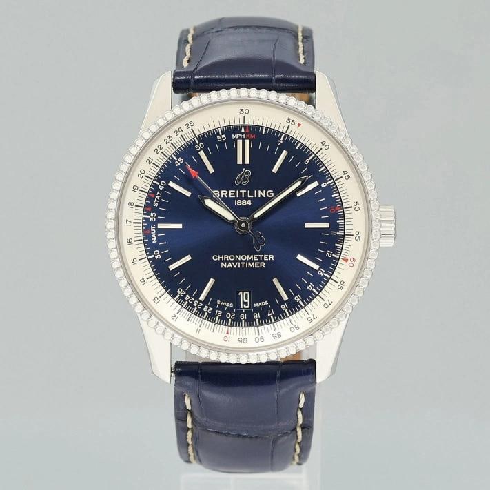 PAPERS MINT Breitling Navitimer Blue Leather Chronograph 38mm A17325 Watch Box - 2