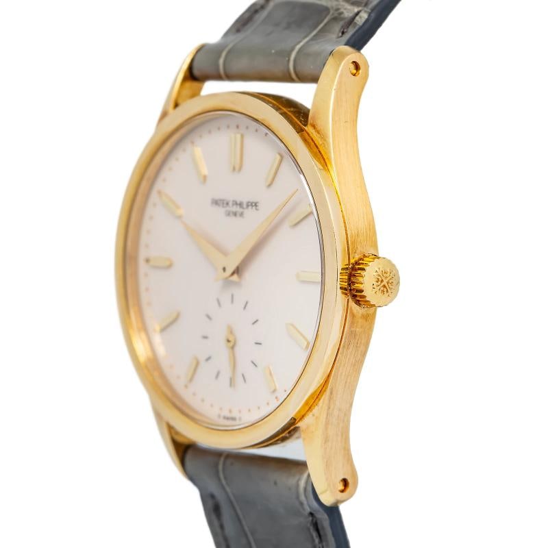 Patek Philippe Calatrava 3796SJ RARE 18k YG Silver Dial Manual Watch Unisex 31mm - 3