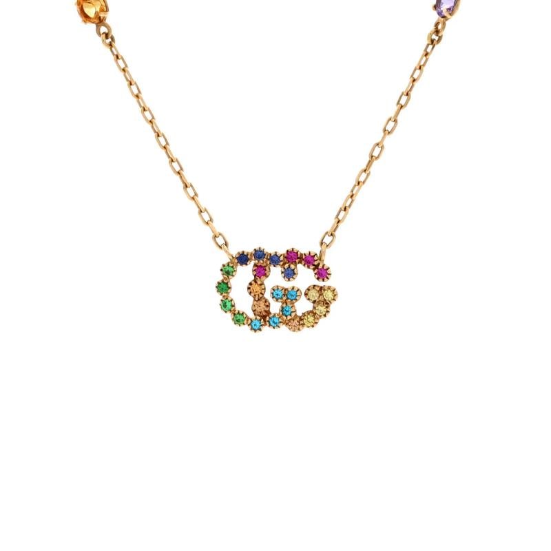 Gucci GG Running Station Necklace 18K Yellow Gold with Topaz, Quartz, Tsavorite: Condition: Pre-owned - Good,Brand: Gucci,Main Stone: Unknown,Metal: 18K Yellow Gold,Metal Purity: 18K,Style: Station,Type: Necklace,Color: Yellow Gold,Material: Unknown 