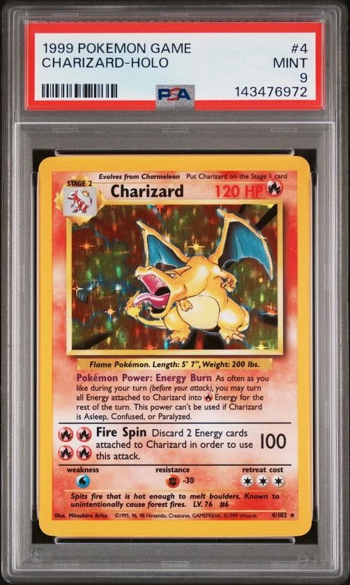 1999 POKEMON GAME #4 CHARIZARD-HOLO PSA 9 (1 of 2)