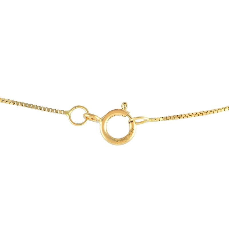 14K Yellow Gold 0.24ct Diamond and Sapphire Pendant Necklace - 3