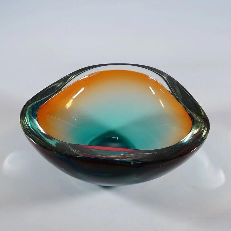 Large Vintage Art Glass Bowl by Seguso Murano 1960s - 2