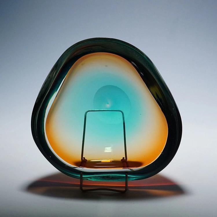 Large Vintage Art Glass Bowl by Seguso Murano 1960s - 4