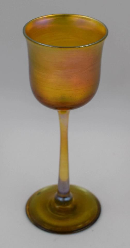 Louis Comfort Tiffany LCT, Gold Favrille Port Glass - Signed - 2