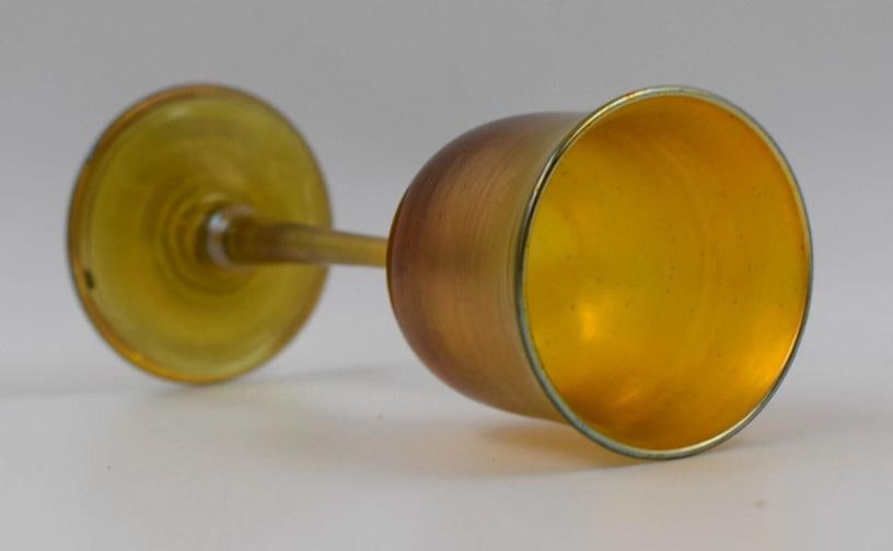 Louis Comfort Tiffany LCT, Gold Favrille Port Glass - Signed - 4