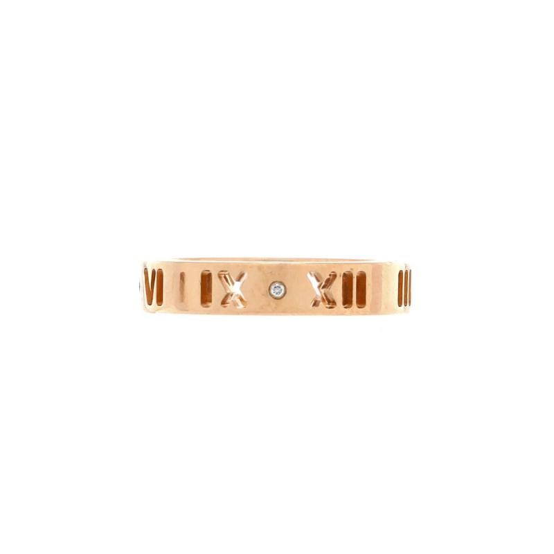Tiffany & Co. Atlas Pierced Ring 18K Rose Gold and Diamonds 3.5mm: Condition: Pre-owned - Good,Brand: Tiffany & Co.,Main Stone: Diamond,Metal: 18K Rose Gold,Metal Purity: 18K,Ring Size: 5,Type: Ring,Color: Rose Gold,Style: 18K Rose Gold And Diamonds,Material: 18K