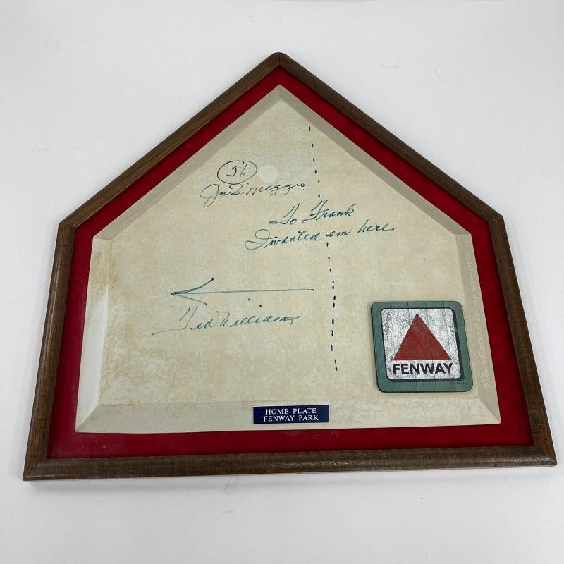 Ted Williams & Joe Dimaggio 56 Hits Signed Inscribed Home Plate JSA COA RARE - 2